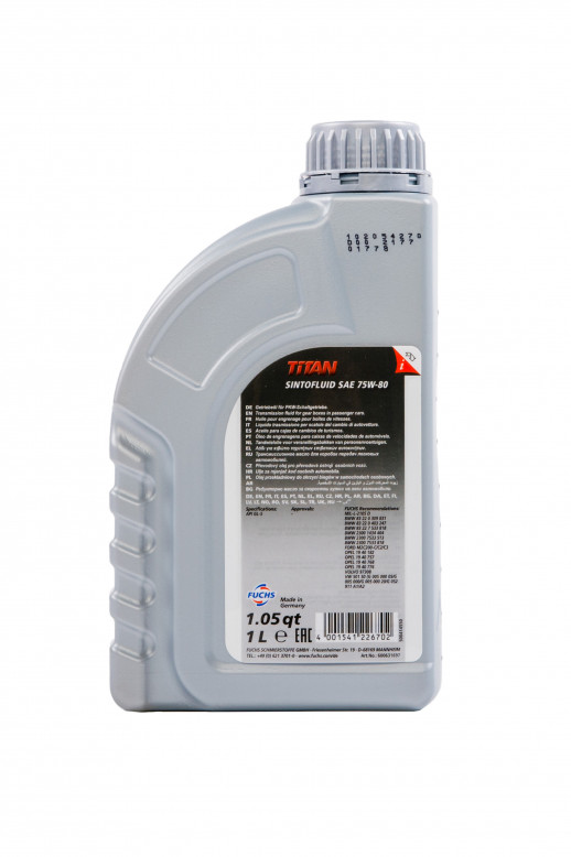 Масло трансмиссионное 75W80 Titan Sintofluid 1л